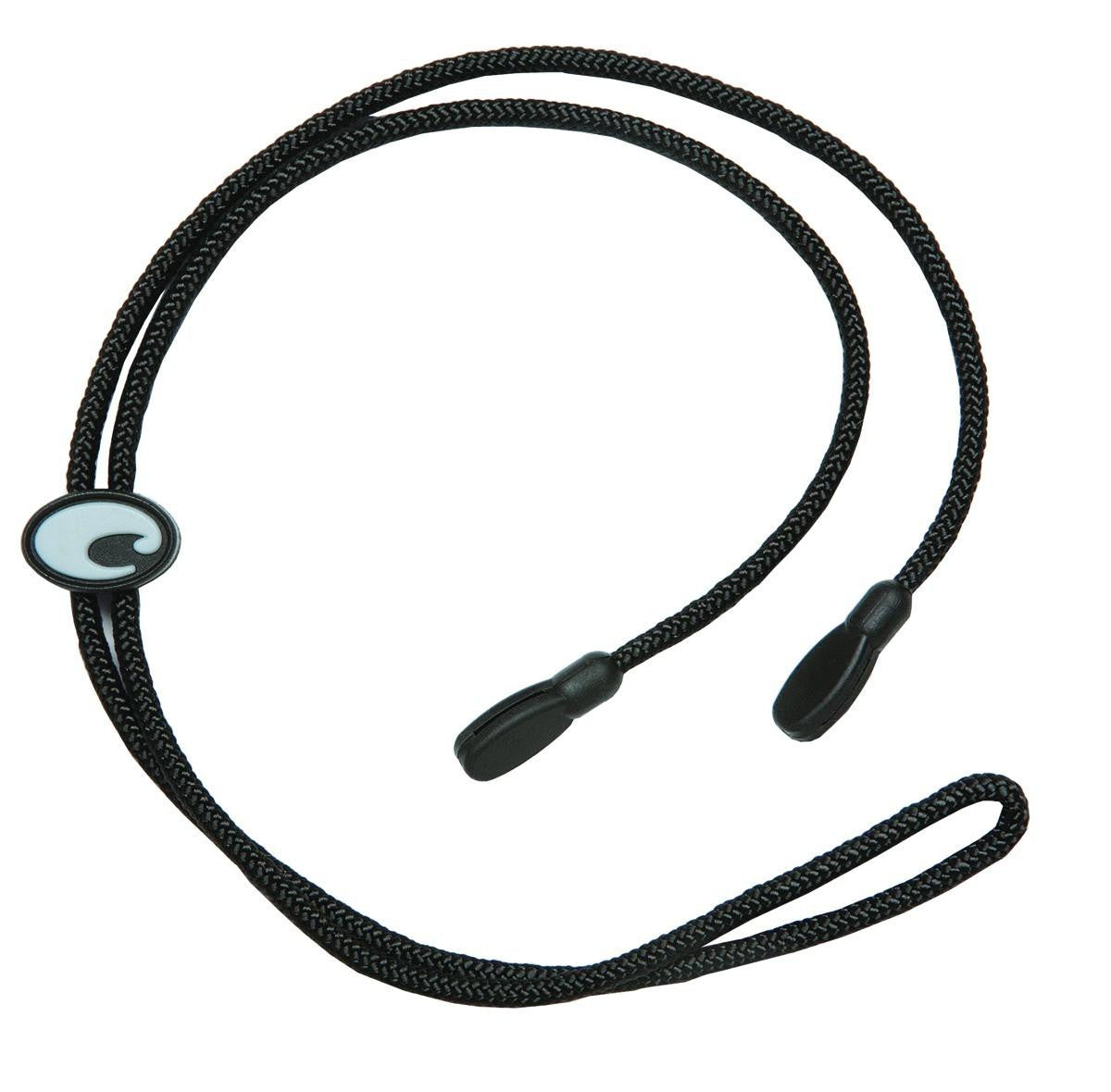 Costa Del Mar Fathom Cord Black CF11 nylon sunglass retainer with adjustable Costa bead and slip-fit ends