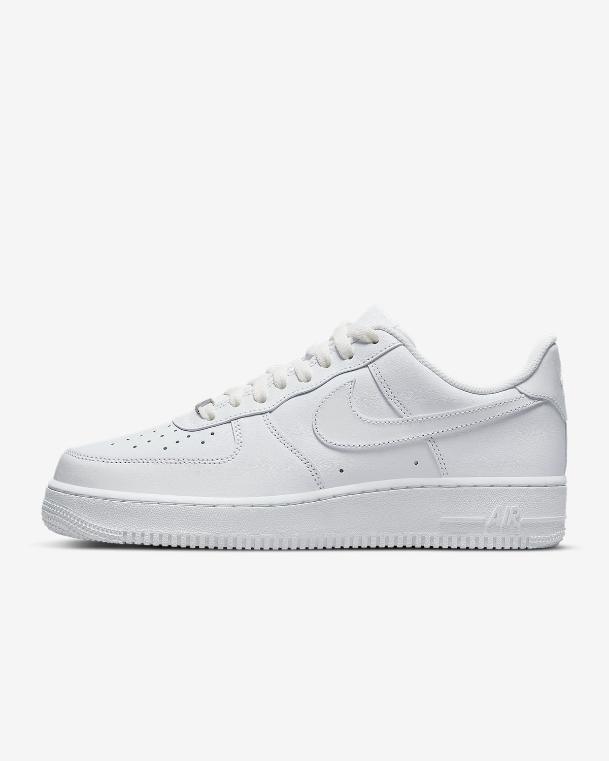 Nike Air Force 1 '07 men's shoe in White/White, side view