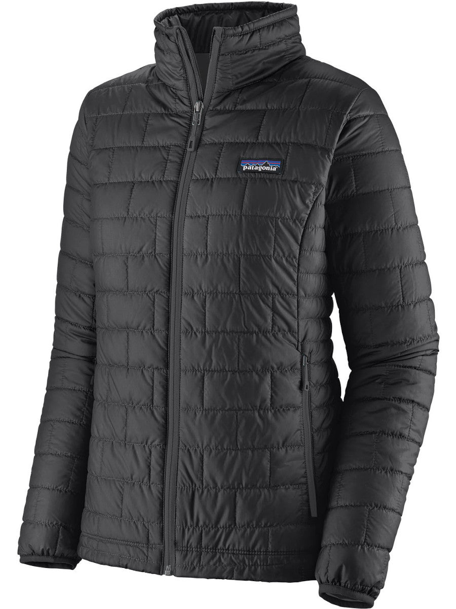 Patagonia women's Nano Puff Jacket in Black, front view