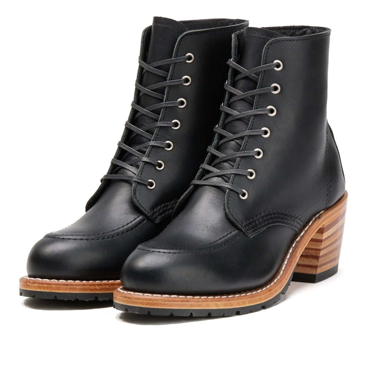Red Wing Clara 3405 women's boots in Black Boundary leather, side view