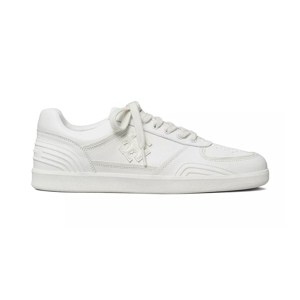 Tory Burch Clover Court sneaker in Tory White/Tory White, side view