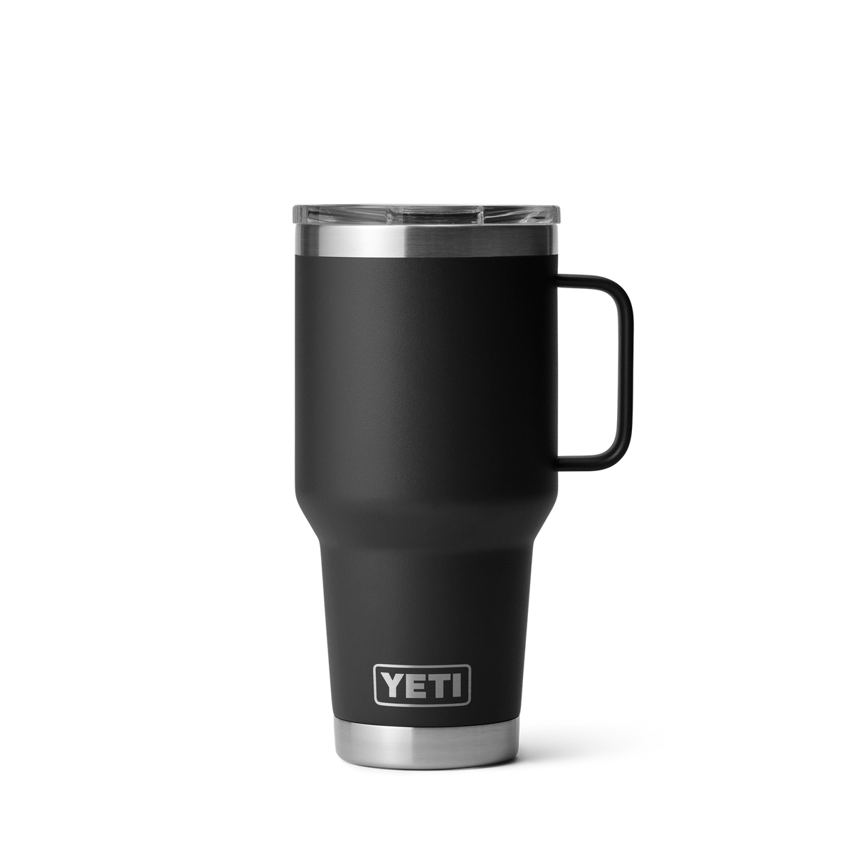 YETI Rambler 30 oz Travel Mug in Black with Stronghold Lid, front view